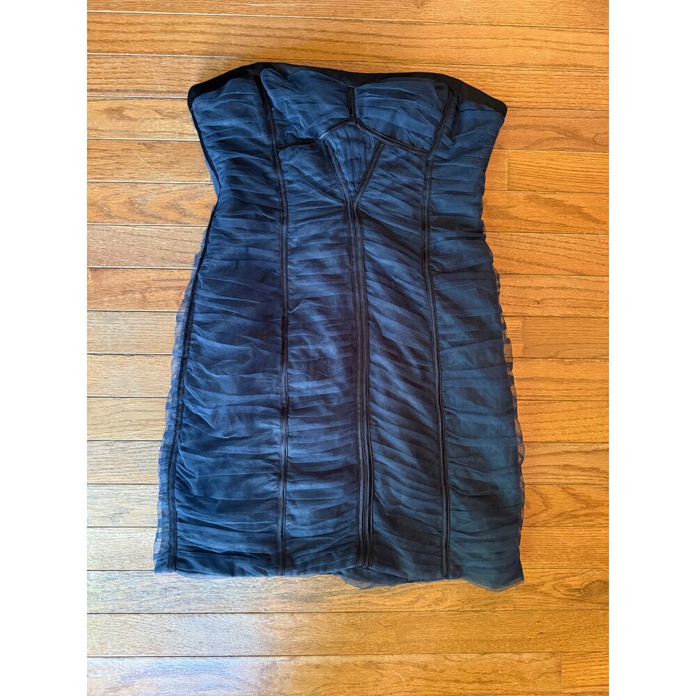 BCBGMAXAZRIA Tulle Size 10 Sela Dark Blue Grey party dress